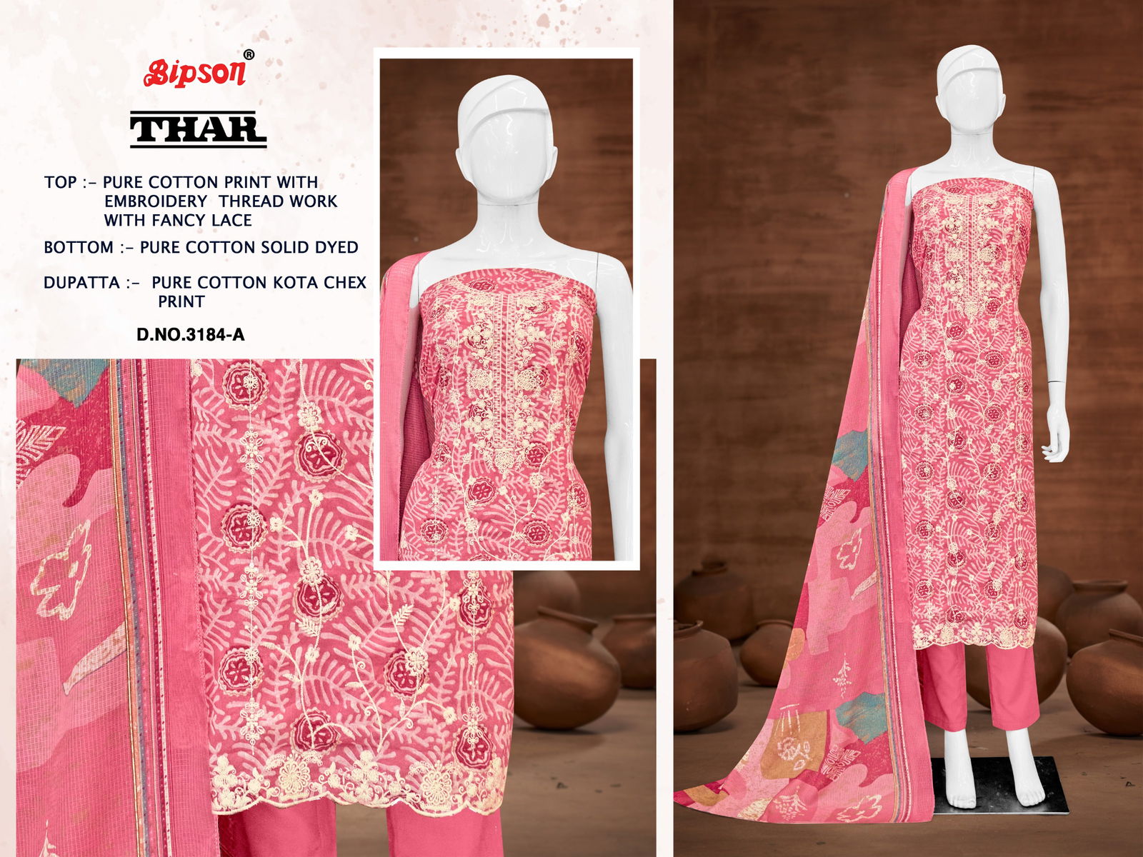 Thar 3184 By Bipson Cotton Printed Dress Material Exporters In India